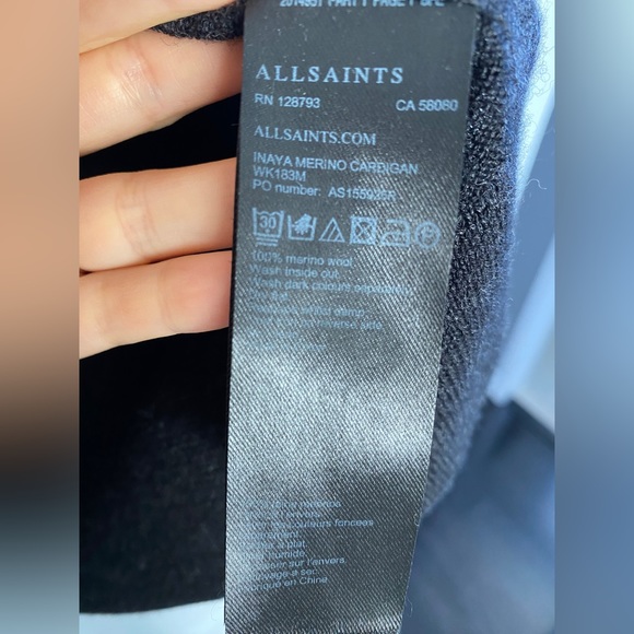 ALLSAINTS Inaya Merino Cardigan XS - Picture 3 of 4